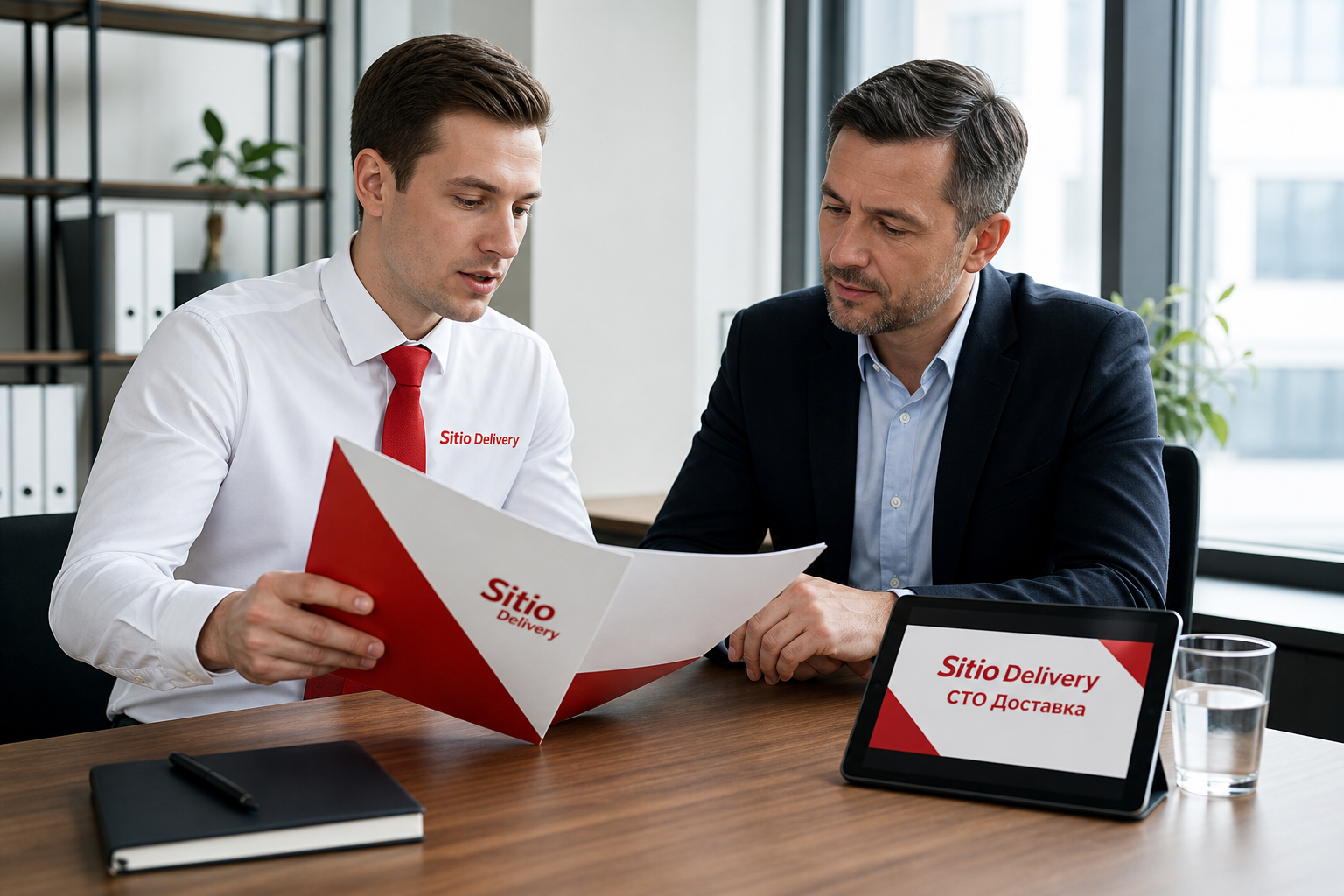 Менеджер Sitio Delivery обсуждает доставку с бизнес-клиентом